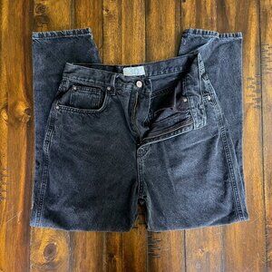 Free People - Faded Black Boyfriend High Waisted Straight Jeans Sz30
